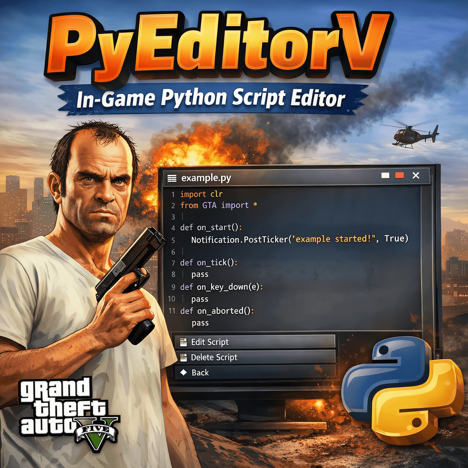 PyEditorV (pyloader) - In-Game Python Script Editor — Free FiveM Download